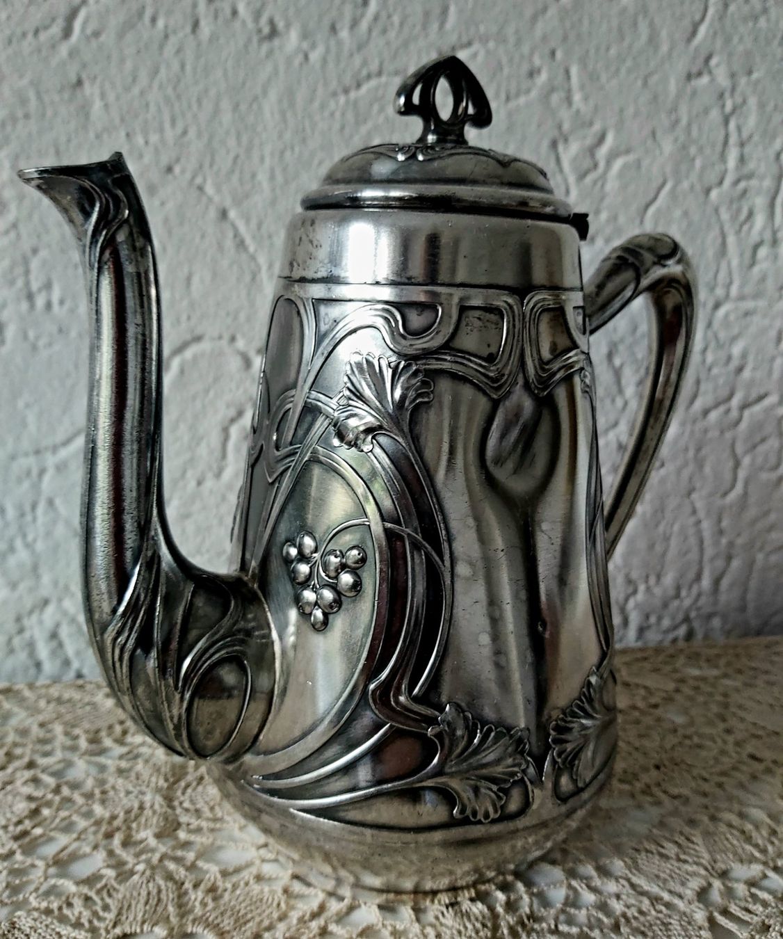 WMF Teekannen: Jugendstil Kaffeekanne WMF Straussenmarke – Gebraucht aus Bern von aronari