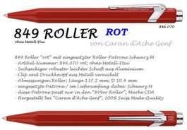 846.070 ROT ** Roller 849 Caran d'Ache + Patrone schwarz M