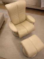 Original Stressless Blues Relaxsessel mit Hocker | Leder 