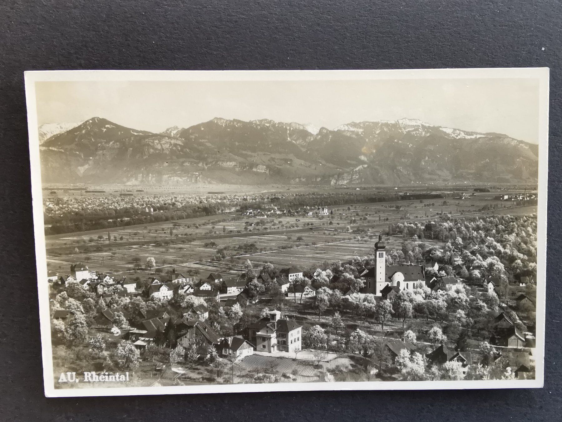 Ansichtskarten: Rheintal   Au   Ansichtskarte  1932  Kirche – Gebraucht aus Rheineck von kat_7gld