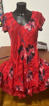 Vestito donna fantasia fiori rosso taglia M/L usato