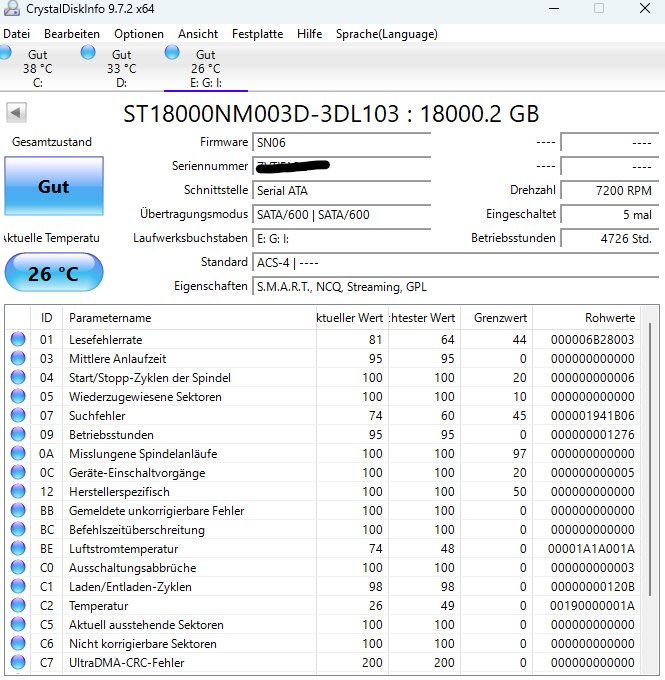 Seagate Harddisks: 18 TB Seagate Exos X20 – Gebraucht aus Baar von parisakhareji