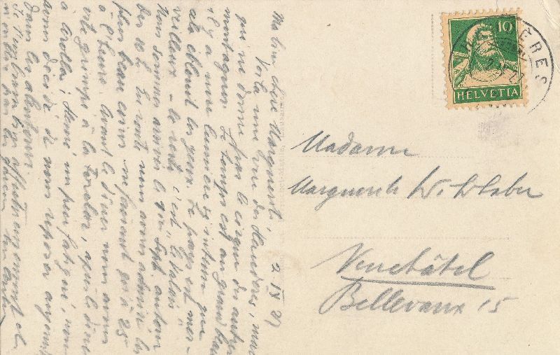 Ansichtskarten: Les Haudères - Dent Blanche + 1927 – Gebraucht aus Emmenbrücke von teestube 1