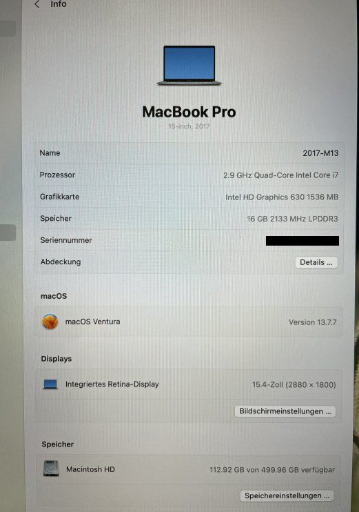 Apple Portables: MacBook Pro (15'', Mid 2017) – D'occasion à Zürich par ATP_Zuerich_AG 7