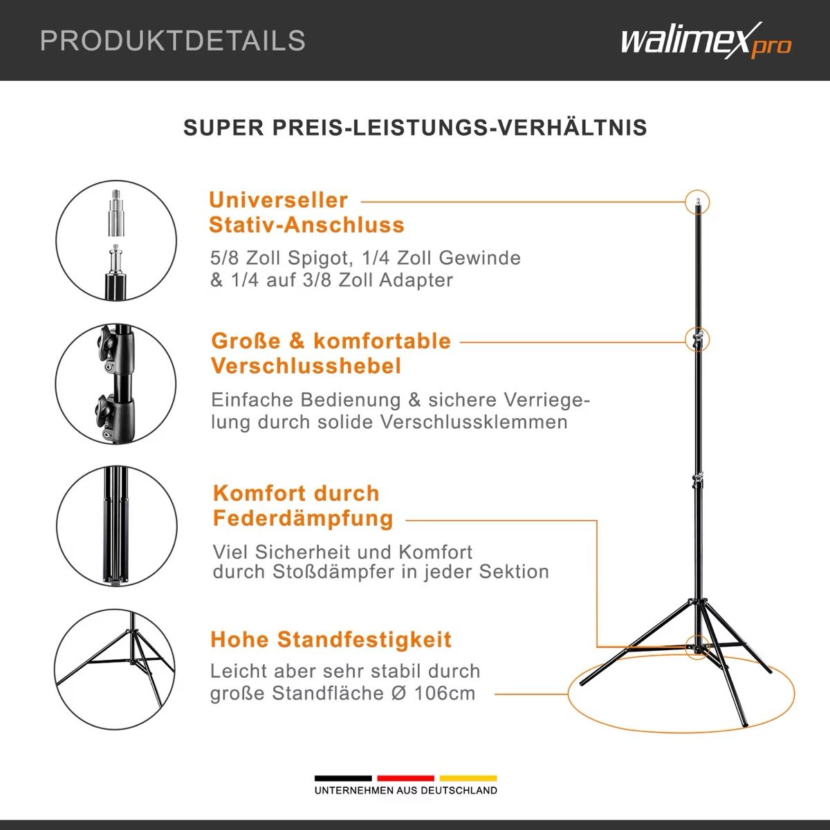 Treppiedi & Teste: Lampenstativ Walimex Pro FT-8051 – Usato da Meltingen venduto da Ih8you 2