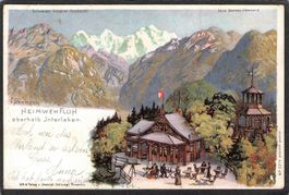 ^Steinmann Litho Heimwehfluh ob Interlaken, Stabstempel 1905