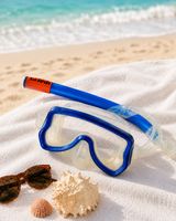 Schnorchelset mit verstellbarer Taucherbrille – Blau