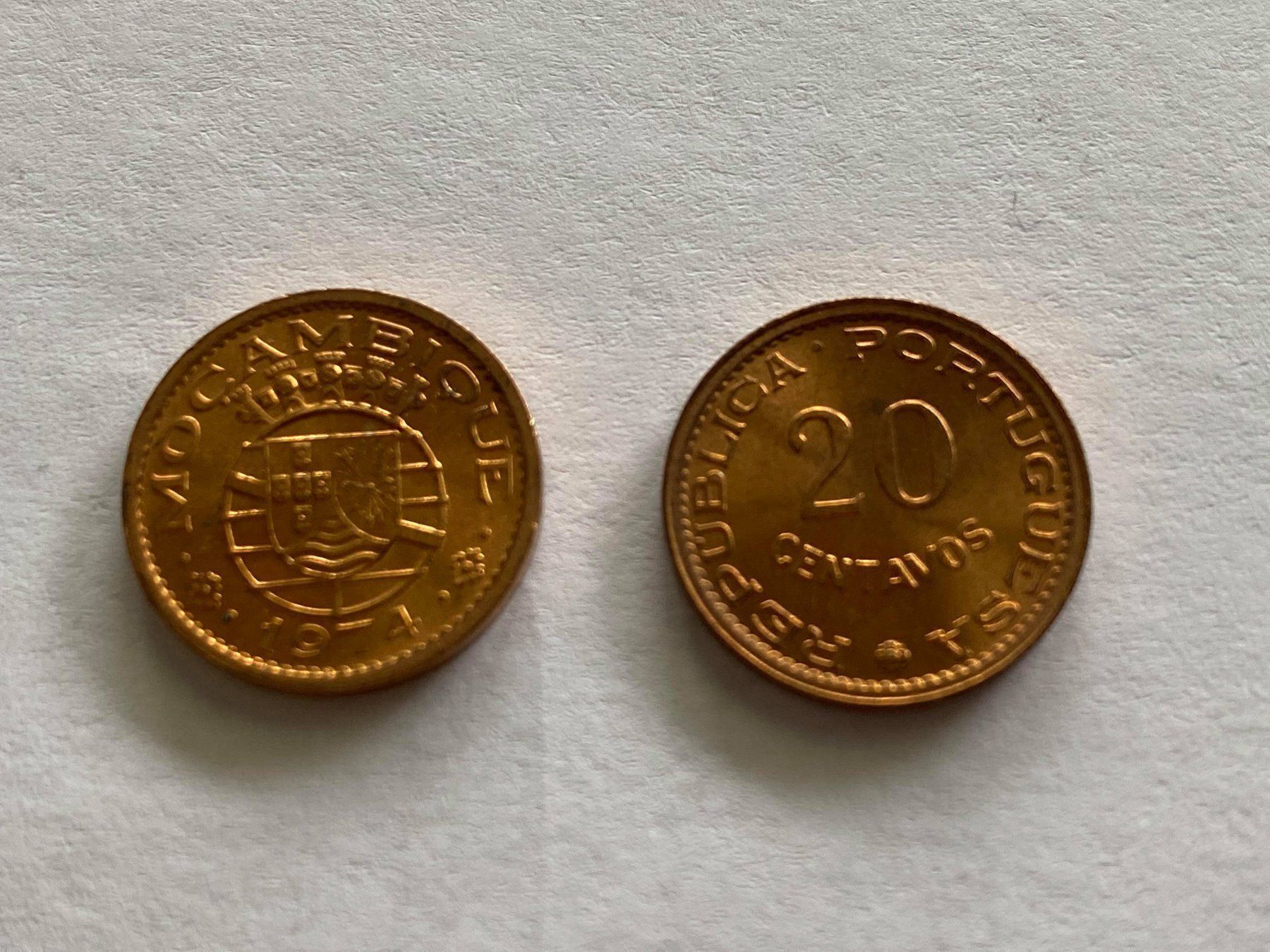 Monete internazionali: Moçambique 20 Centavos 1974 UNC – Nuovo (secondo la descrizione) da Gossau SG venduto da SammlerLarium 1