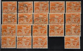 Schweizer Briefmarken Lot Helvetia 15 Rp Viadukt