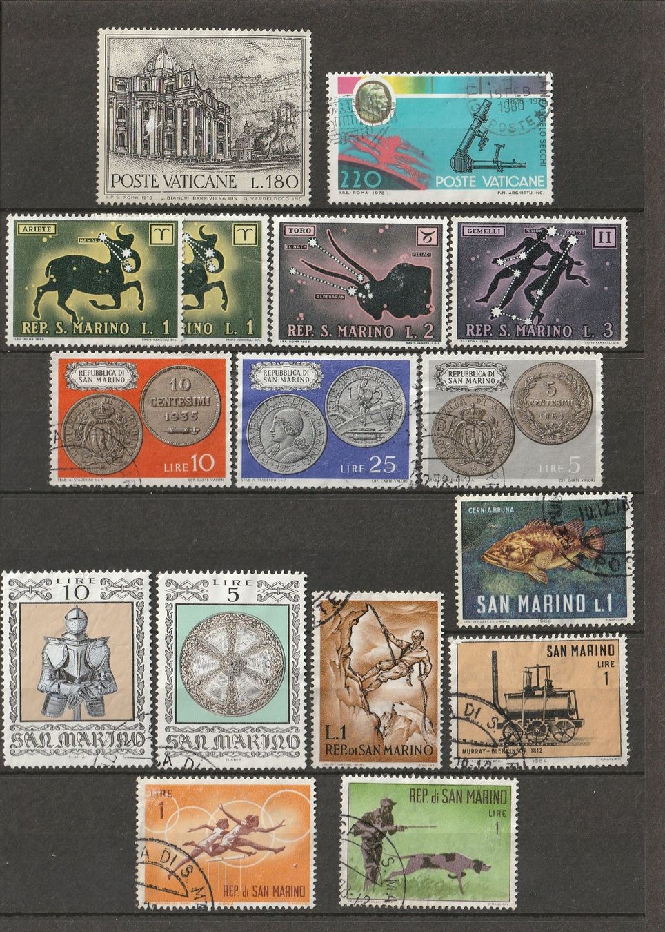 Alle Briefmarken: Alte Briefmarken - Vatikan / San Marino – Gebraucht aus Basel von chrisKB
