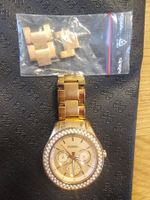 Fossil Damenuhr Roségold mit Strass, Inkl. Extra Glieder