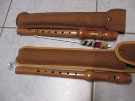 2 x Blockflöte mit Etui