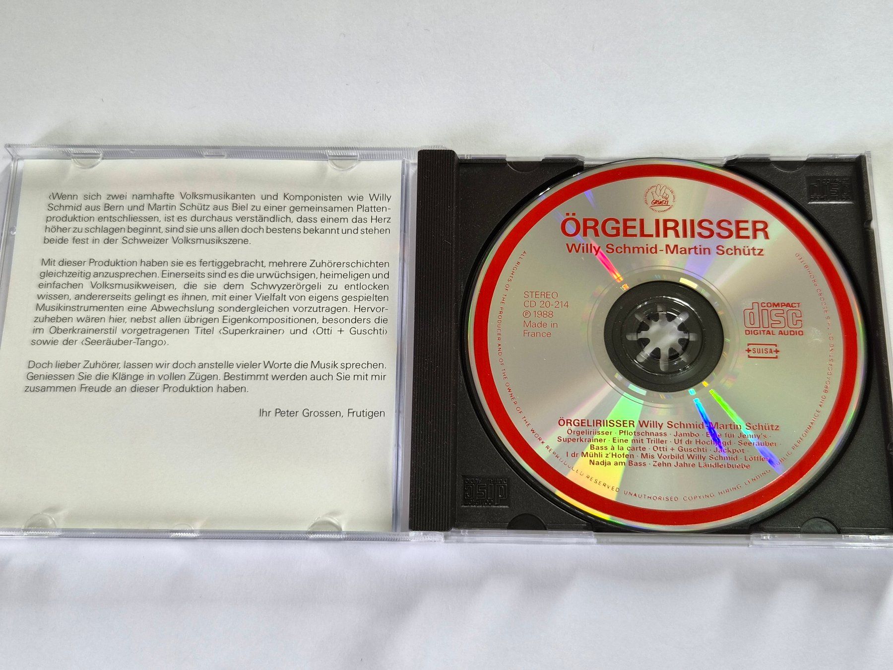CD: Örgeliriiser - Willy Schmid, Martin Schütz | CD – Usato da Dietlikon venduto da Skylab007 2