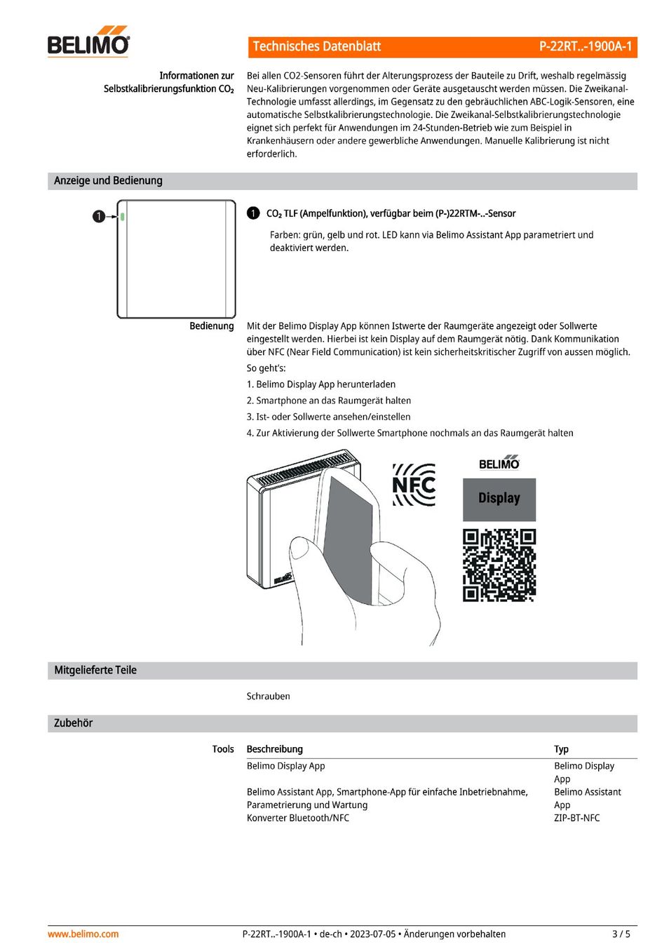 Belimo Elektronikbauteile: Raumbediengerät Belimo, P-22 RTM-1900 A-1, CO2, T, r.H. – Neu und originalverpackt aus Herisau von Clarkkent 6