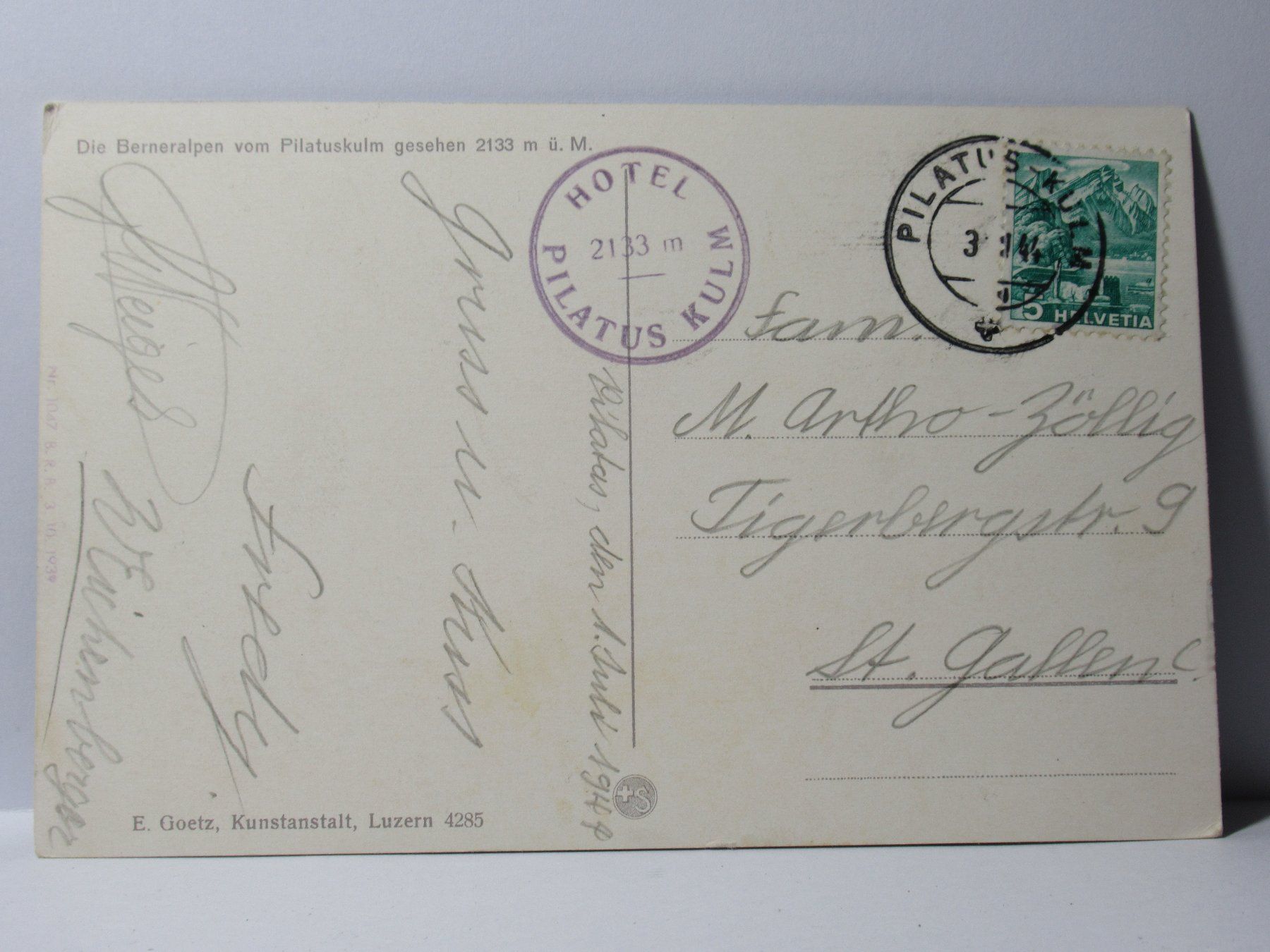 Ansichtskarten: Die Berneralpen  1944 – Gebraucht aus Grenchen von Bluemchen1900 1