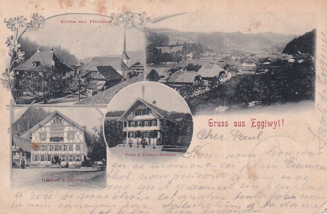 Cartoline postali: Eggiwil   BE  -    Gruss aus EGGIWYL         um 1903 – Usato da Brig venduto da Valcards54