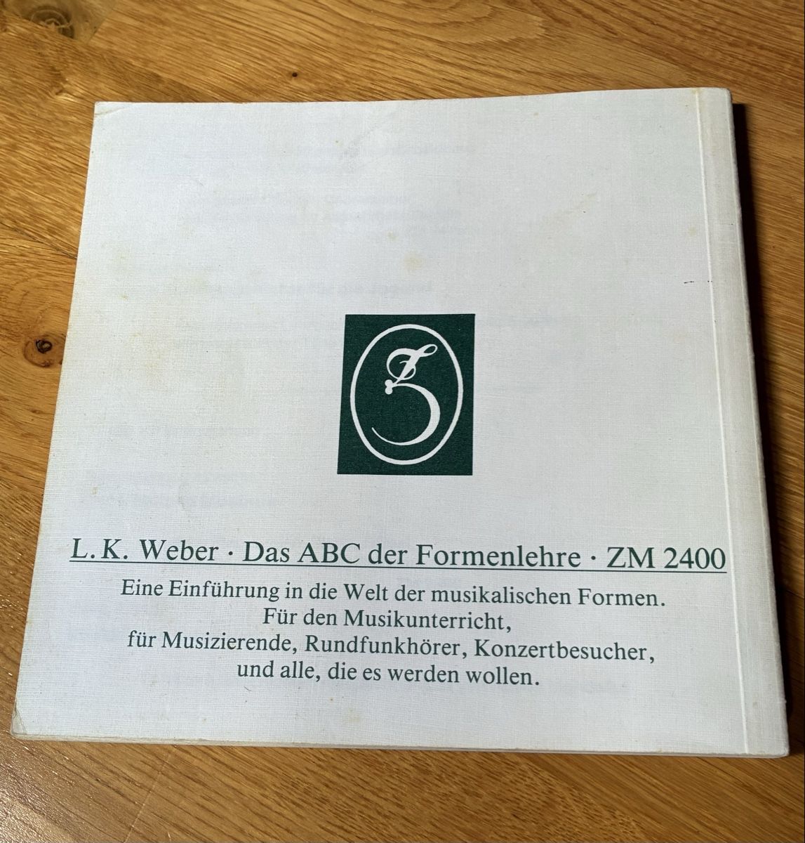 Libri: Musik. Formenlehre – Usato da Rüegsauschachen venduto da ivatug 1