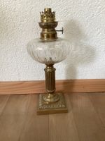 Antike Oellampe Messing & Glas