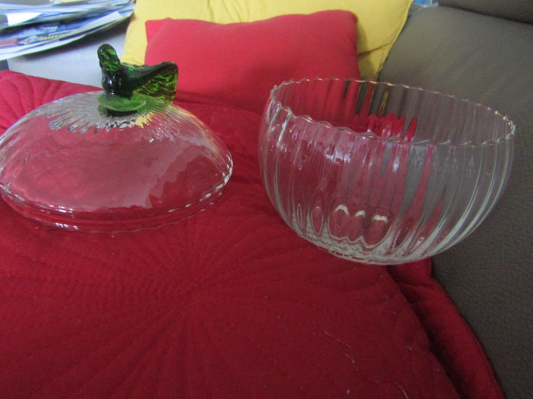 Zuccheriere: belle coupe en verre forme pomme – Usato da Delémont venduto da mamygateau 2