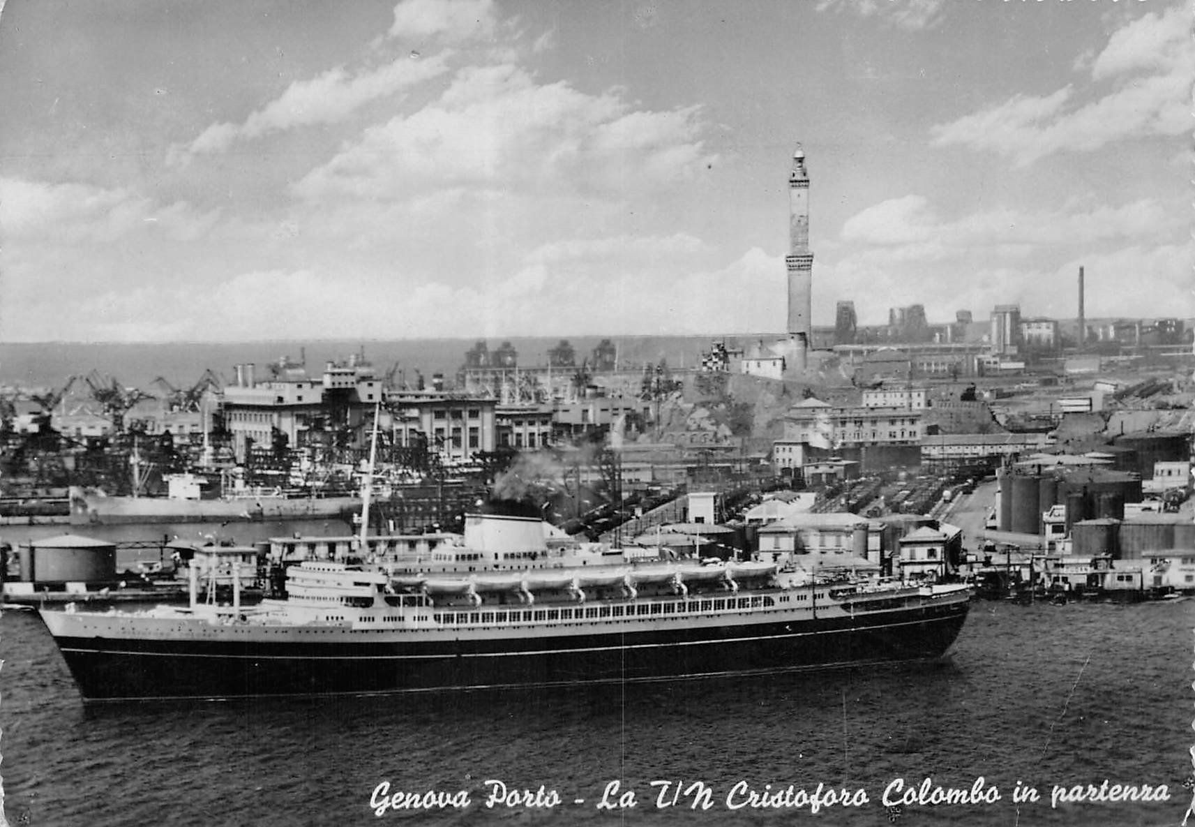 Cartoline postali: Genua, Genova Hafen, Dampfer – Usato da Ottikon b.Kemptth. venduto da Neptun1974