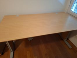 Bürotisch Buche Metallgestell L160xT80cm guter Zustand
