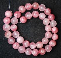 1 Strang echte rare natürliche Hämatoid Quarz Perlen 10 mm