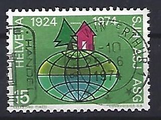 Tous les timbres: 1974 - Werbemarken- Globus, Haus, Tanne – D'occasion à Schaffhausen par poststamp
