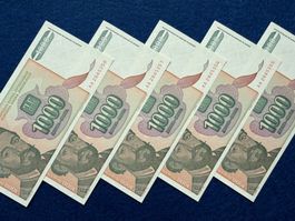 Belgrad 1994 - Jugoslawien - 5 x 1000 Dinara UNC - Petar II.
