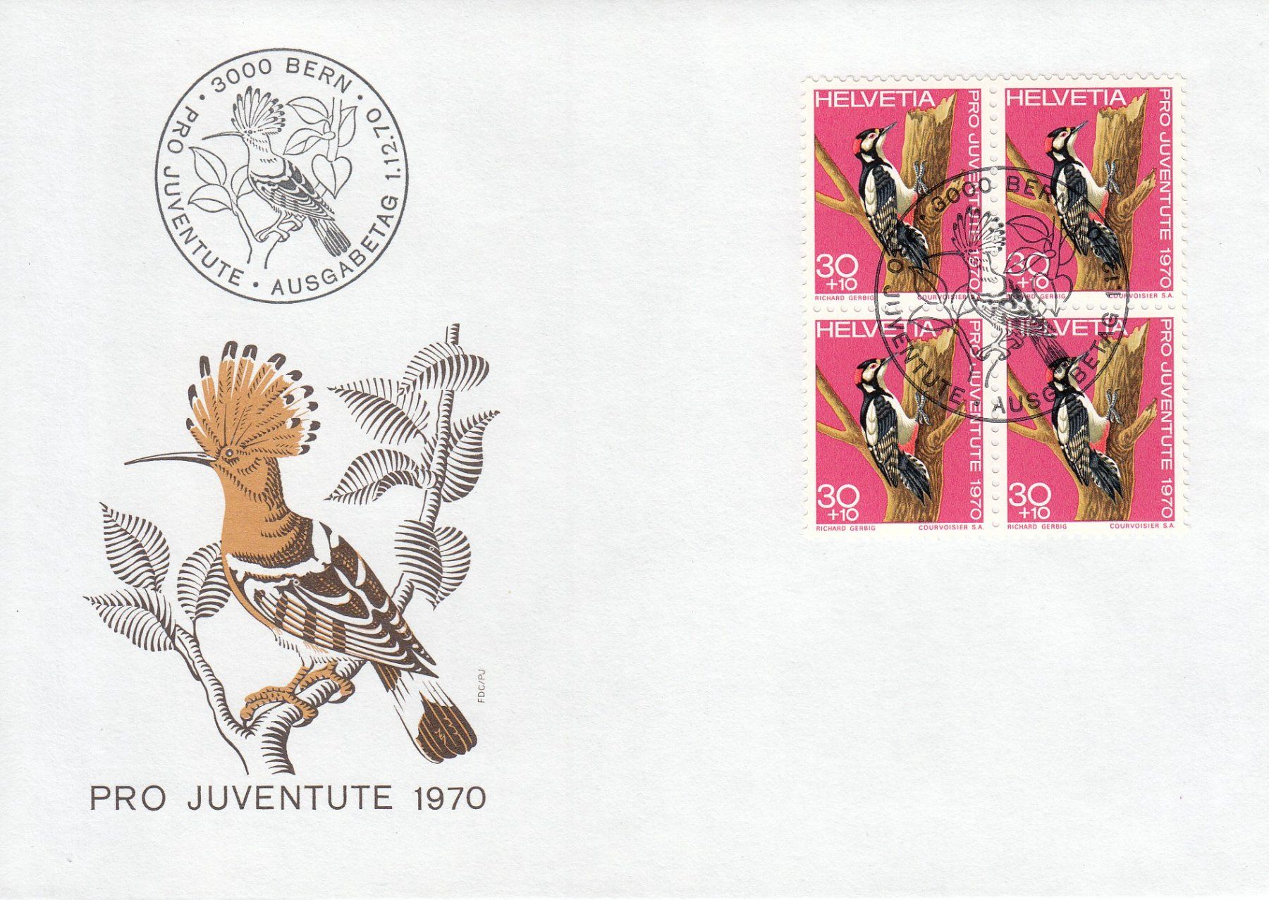 Tutti i francobolli: 1970 Pro Juventute 2 FDC Viererblock – Usato da Spreitenbach venduto da Mustang_1105 1