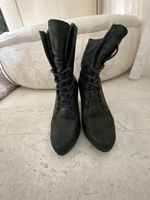Paul Green - Schwarze Leder Stiefeletten