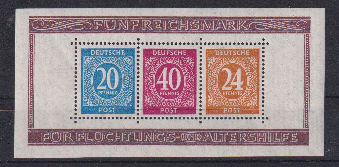 Tous les timbres: Alliierte Besetzung: Block 12A ** – Neuf (Voir description) à Eschlikon TG par PhilCon