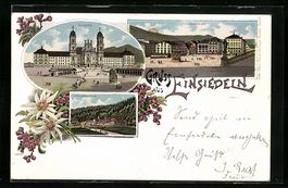 Litho Einsiedeln, Hauptplatz, Kloster, F