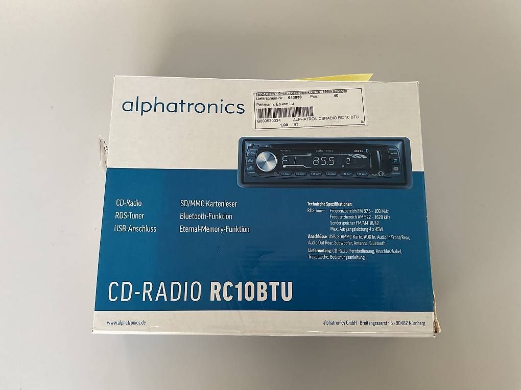 Radio: CD-Radio RC10BTU – Nuovo e nell'imballaggio originale da Ebikon venduto da Portmann_Sport 4