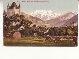 Thun 1908 mit Stabstempel Thun, Ambulant Nr. 16