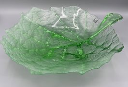 Målerås Mats Jonasson Schale Glas grün Blatt Schweden