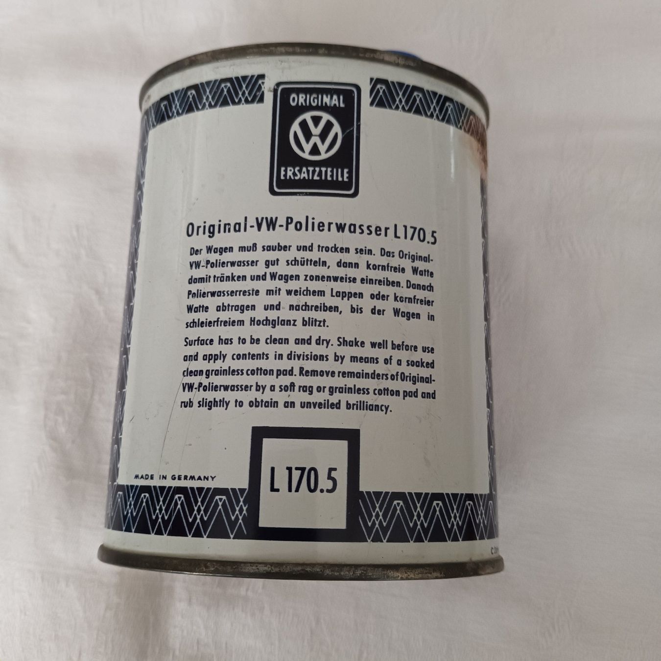 Contenitori & Simili: Original-VW-Polierwasser vintage Blechdose – Usato da Bäretswil venduto da ricoric 1