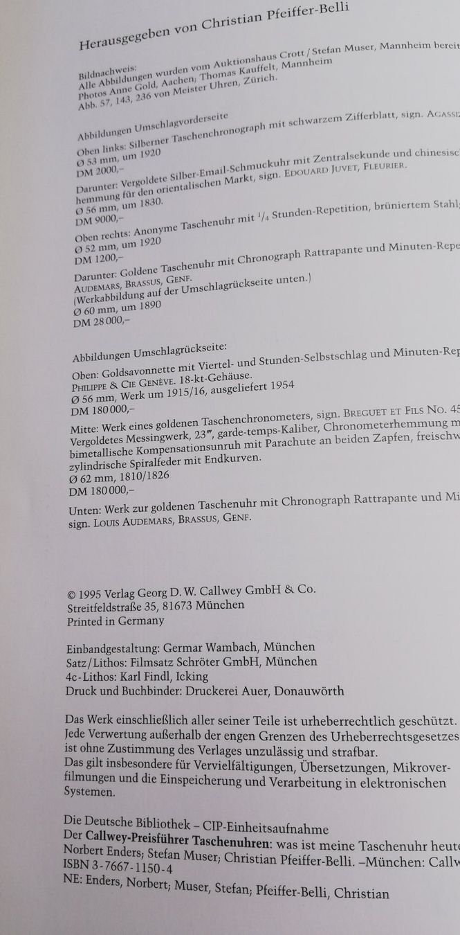 Libri: Der Callway-Preisführer Taschenuhren – Usato da Thun venduto da Matthias72 3
