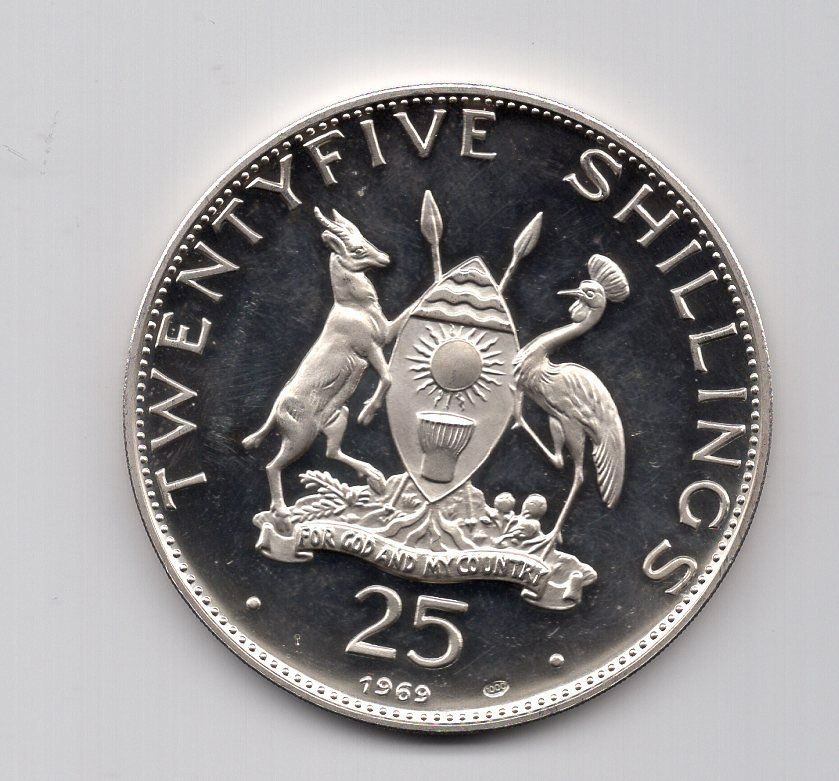 Alle Münzen: (1440) Uganda, 25 Schilling, 1969, Papst, pp – Gebraucht aus Rüthi (Rheintal) von erdnuessli1 1