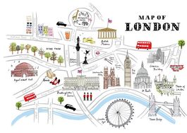 NEUF Imprimé A3 Alice Tait carte de Londres Map of London