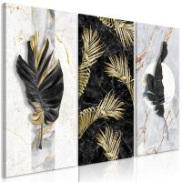 XL Wandbild modern Gold/Schwarz