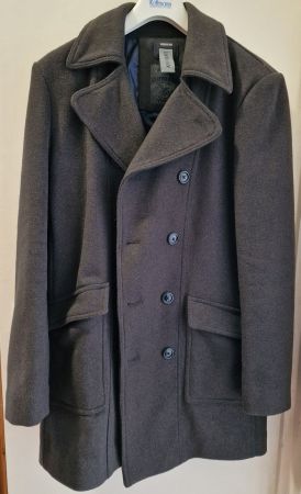Elegante Herren Wintermantel Wolle Gr. 50 Olivgrün