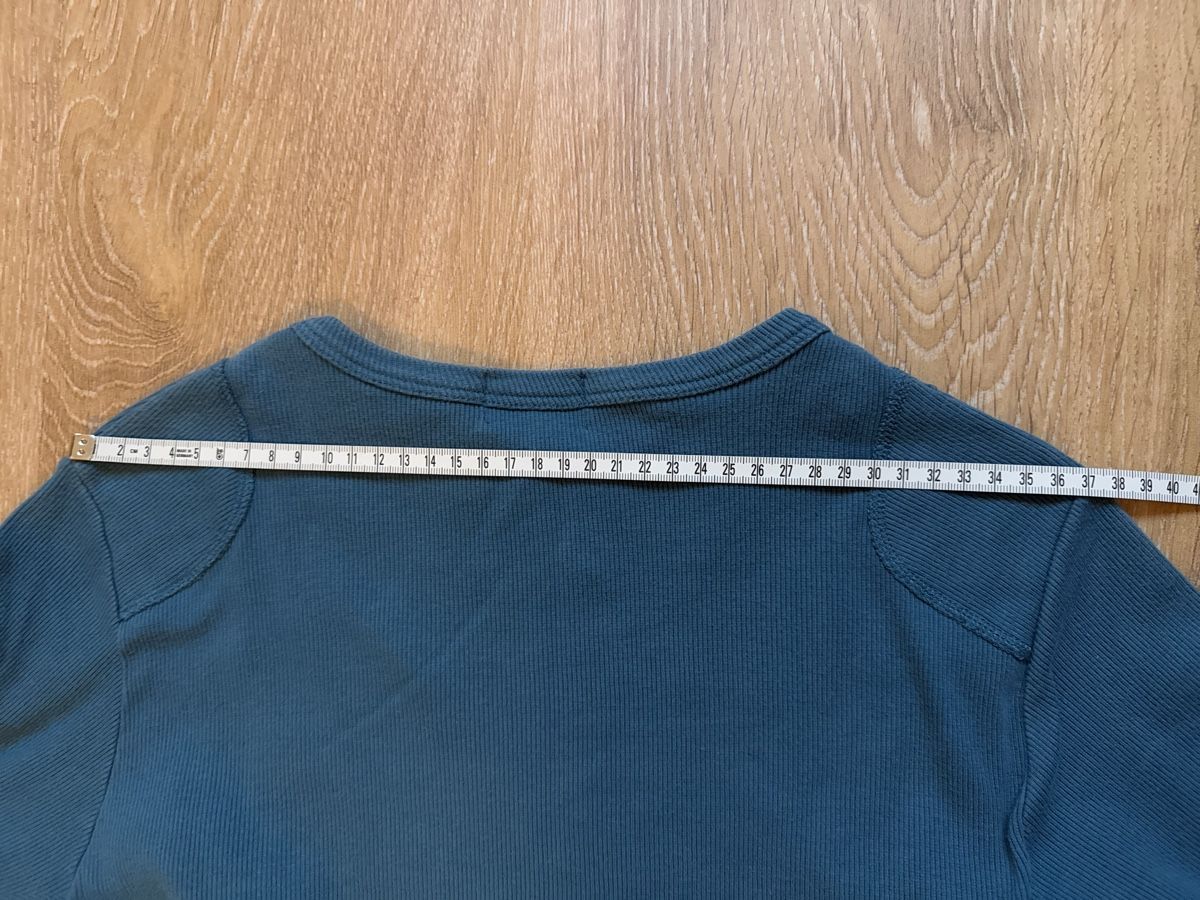 T-shirt: T-shirt/pull vintage bleu canard patch épaule Marcel, t.36/S – Usato da Tavannes venduto da Thriftshop 4