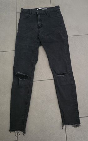 Jeans Damen schwarz mit Muster Grösse 40 guter Zustand