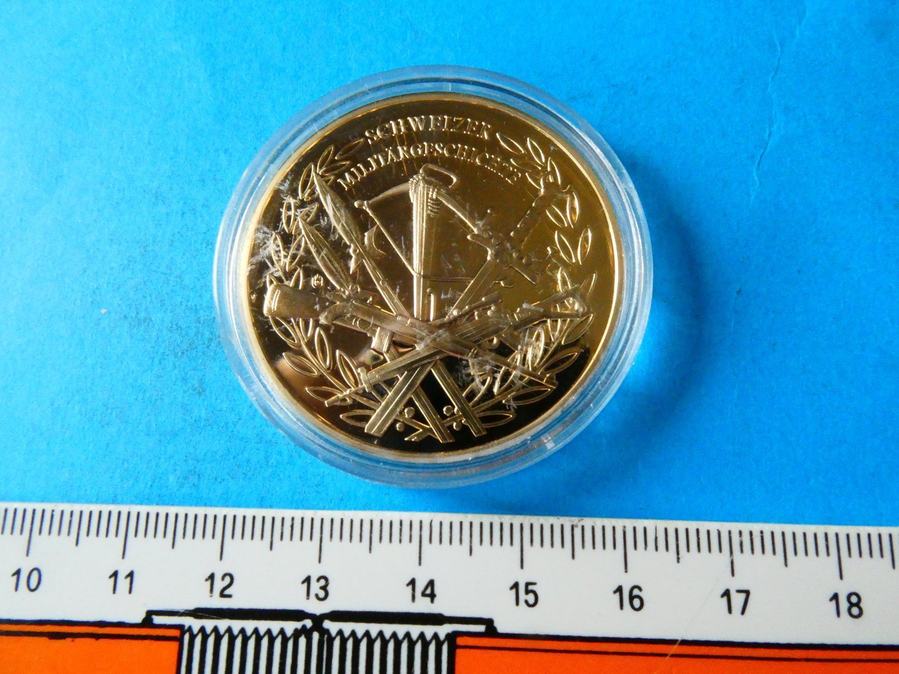 Medaillen: vergoldete Medaille PP, Schweizer Kunstflugstaffel – Neu (gemäss Beschreibung) aus Hinterforst von Rohusri 1