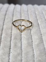 Herz-Ring, goldfarbig, Gr. US 7