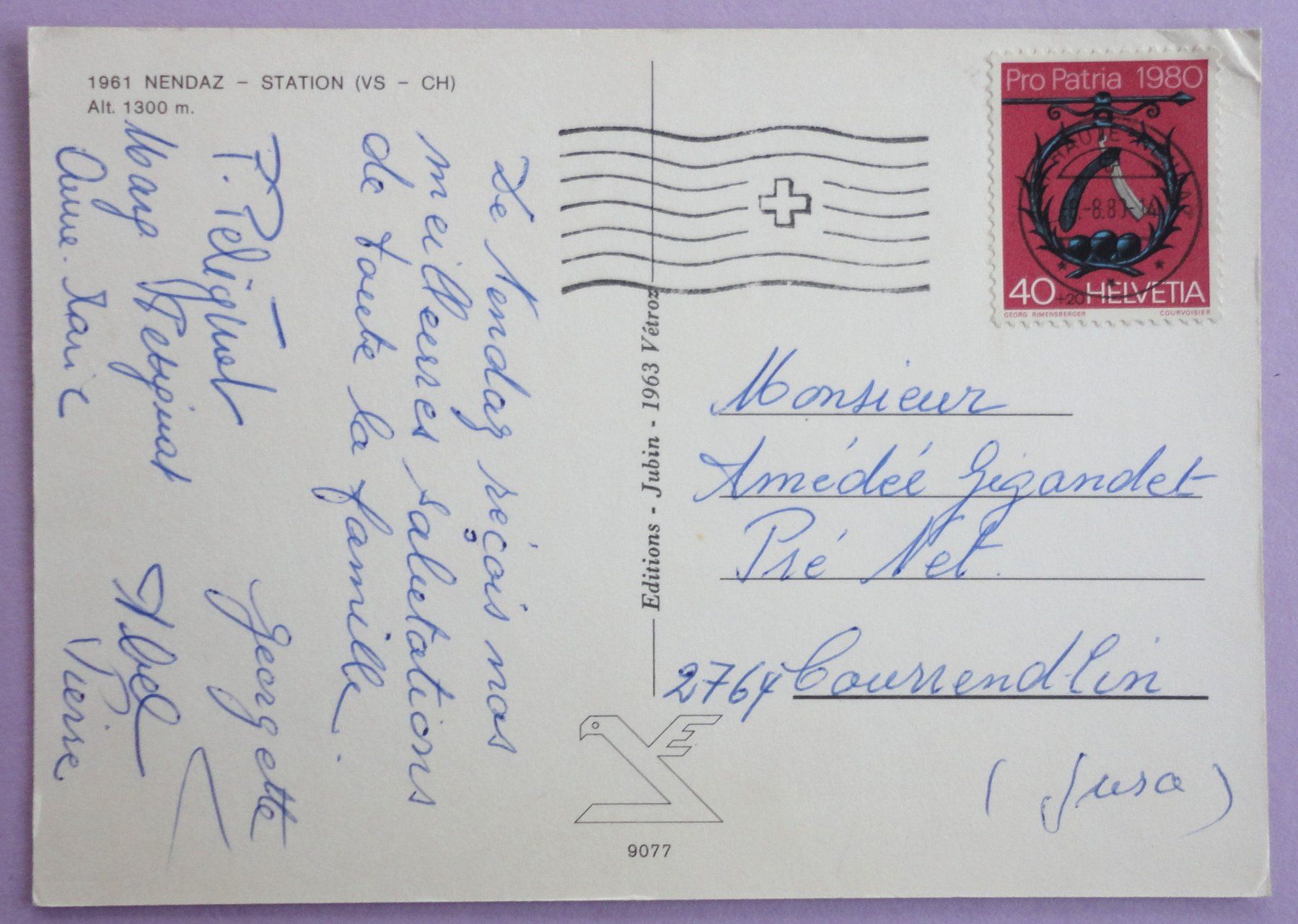 Cartoline postali: Nendaz - Station, alt. 1300 m – Usato da Fétigny venduto da Billy2miny 1