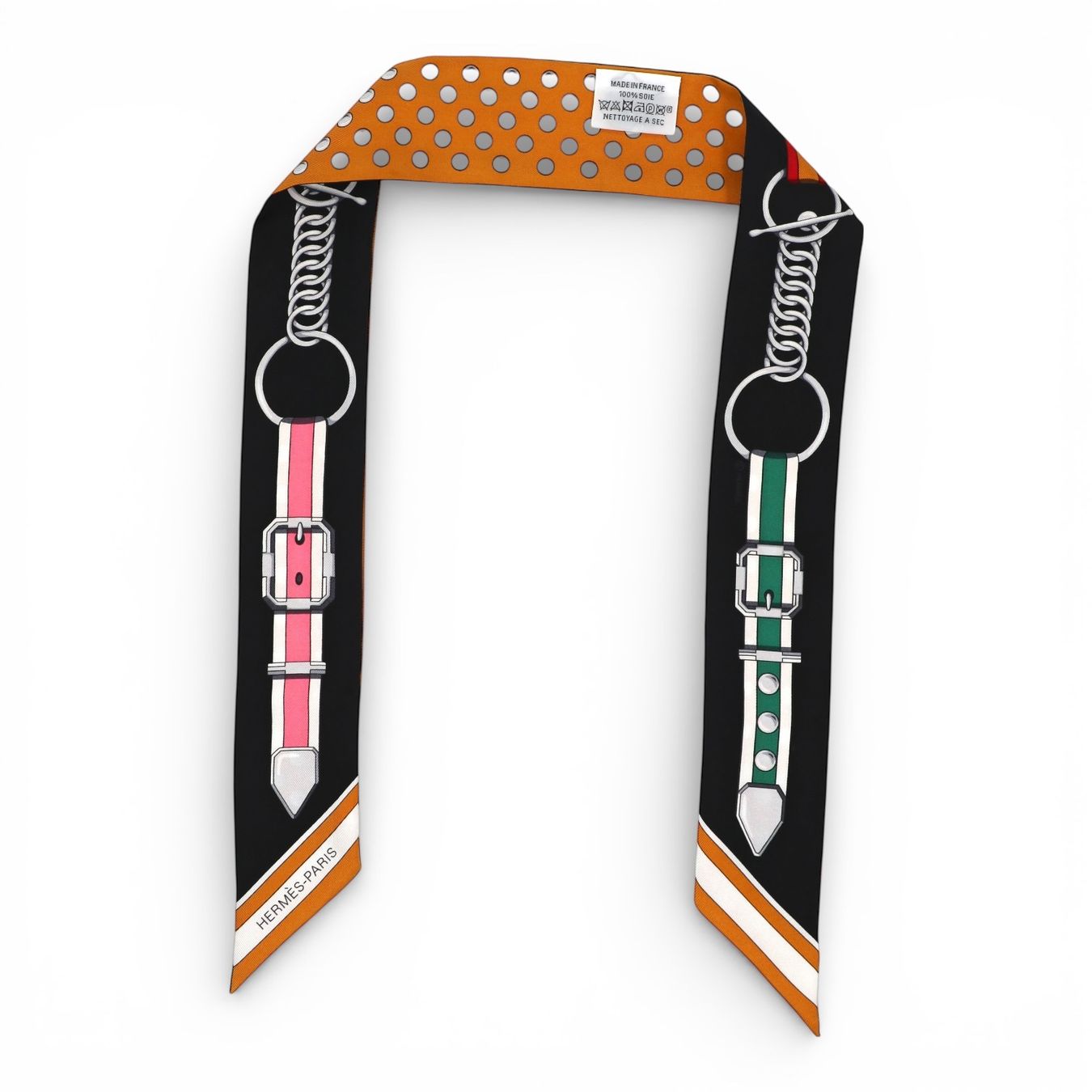 Hermès Foulard & Sciarpe: Hermès Twilly "Grand Tralala" Miel/noir – Usato da Binningen venduto da Designerlabels 5