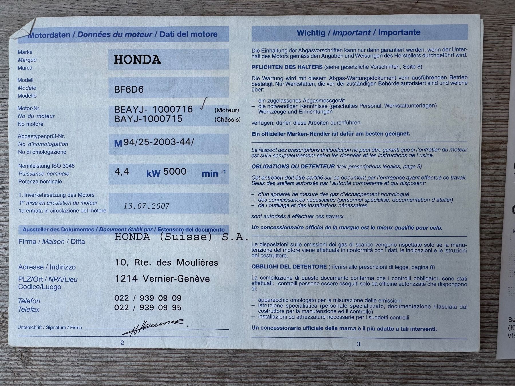 Honda Motoren: Honda Bootmotor – Gebraucht aus Boltigen von HugoEgli 7