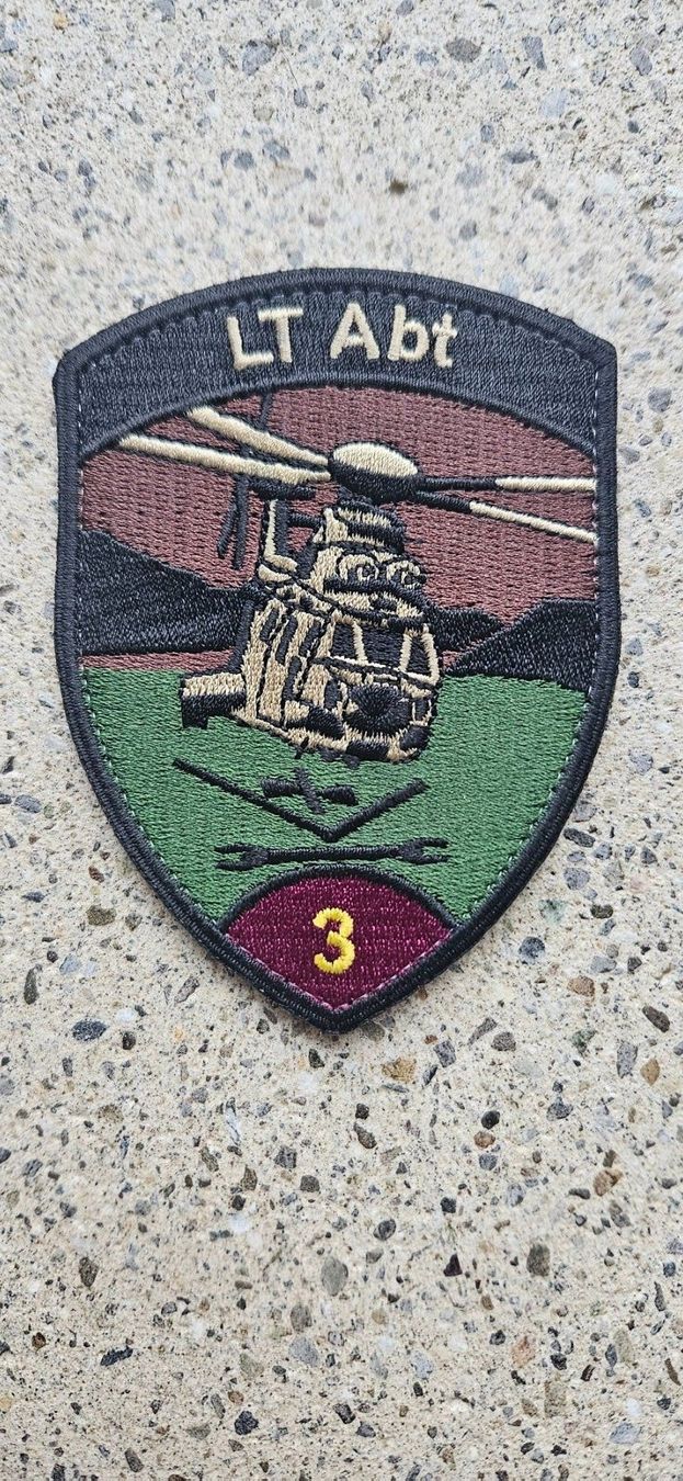 Schweizer Armee Placchette & Badge: *** Badge LT Abt 3 mit klett *** – Nuovo e nell'imballaggio originale da Riedholz venduto da fr_sIruP