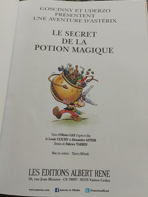 Asterix - Le secret de la potion magique (album illustré) de Alexandre  Astier, Louis Clichy, Olivier Gay, Fabrice Tarrin